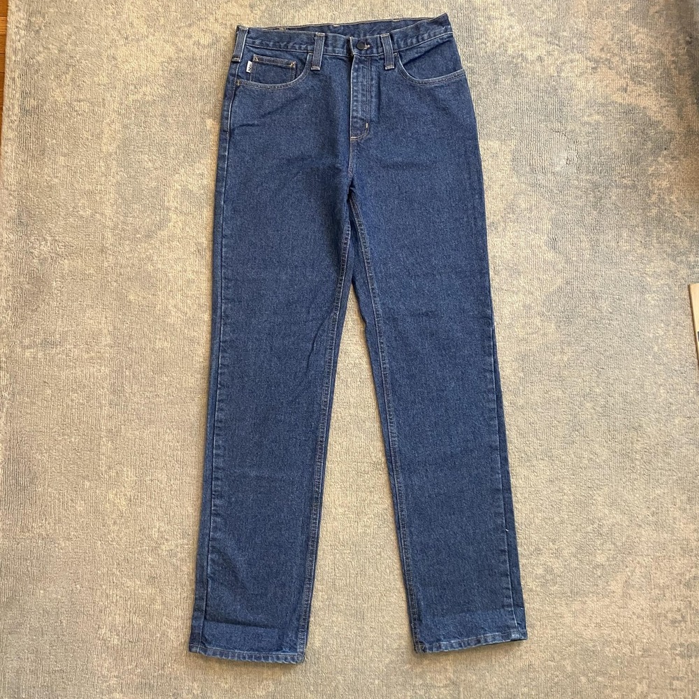 Carhartt FRB004 Jeans Mens 33x36 Blue Flame Resistant Relaxed Fit Work Pants